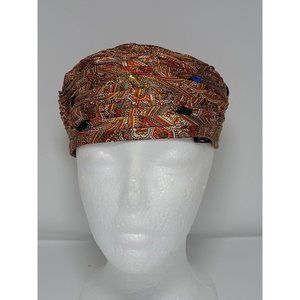 Vintage "LEMINGTON" women's PILLBOX HAT 1950s w/multicolor jewels -EUC